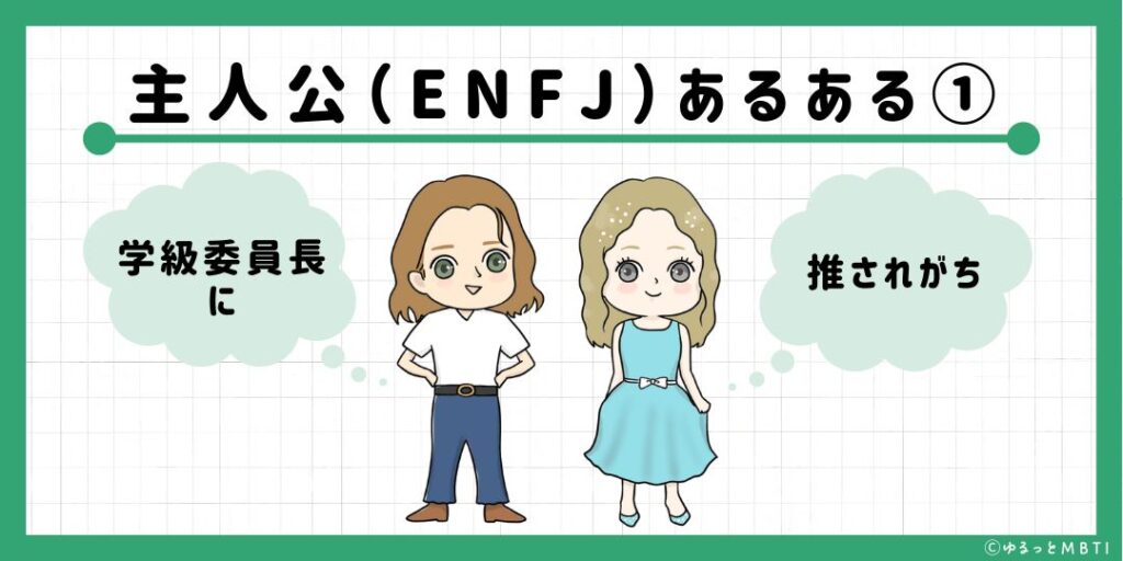 主人公（ENFJ）のあるある1　学級委員長に推されがち