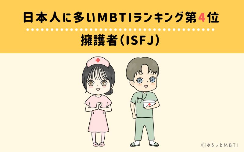 日本人に多いMBTIランキング4位　擁護者（ISFJ）　6.82%