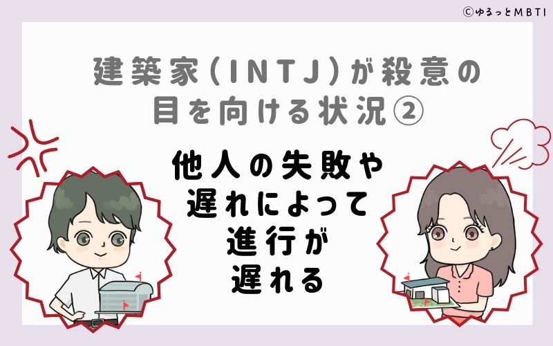 INTJが殺意の目を向ける状況2　他人の失敗や遅れによって進行が遅れる