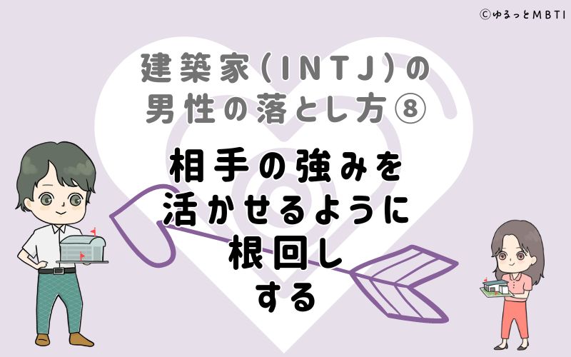 建築家（INTJ）の男性の落とし方8　相手の強みを活かせるように根回しする