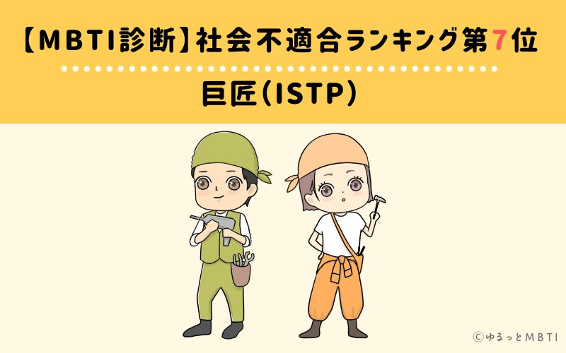 【MBTI診断】社会不適合ランキング7位　巨匠（ISTP）