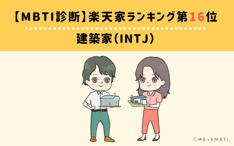 【MBTI診断】楽天家ランキング16位　INTJ（建築家タイプ）