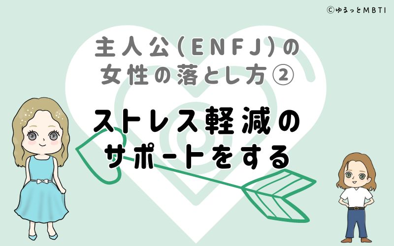 主人公（ENFJ）の女性の落とし方2　ストレス軽減のサポートをする