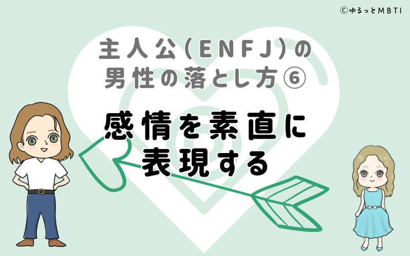 主人公（ENFJ）の男性の落とし方6　感情を素直に表現する