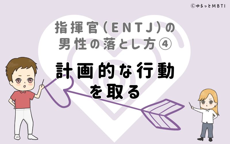 指揮官（ENTJ）の男性の落とし方4　計画的な行動を取る