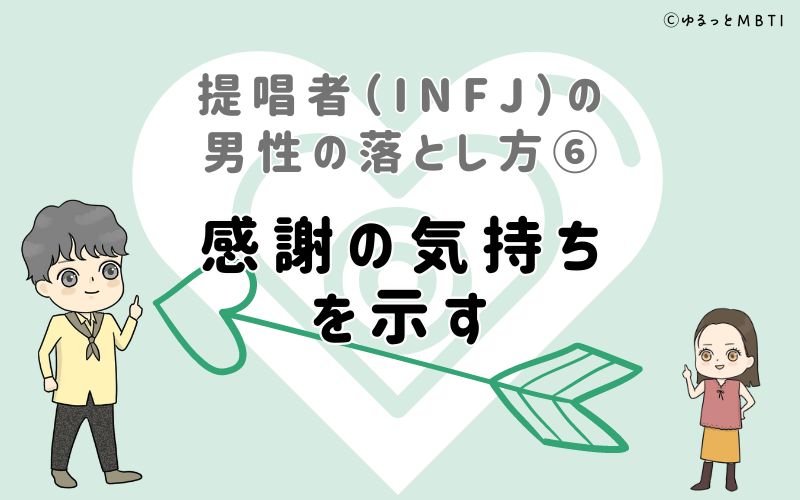 提唱者（INFJ）の男性の落とし方6　感謝の気持ちを示す