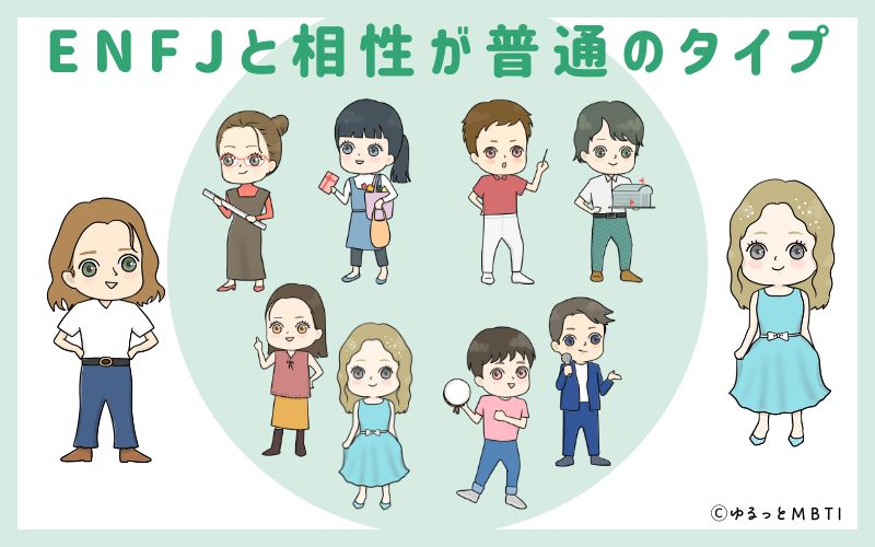 ENFJ(主人公)と相性が普通のタイプ