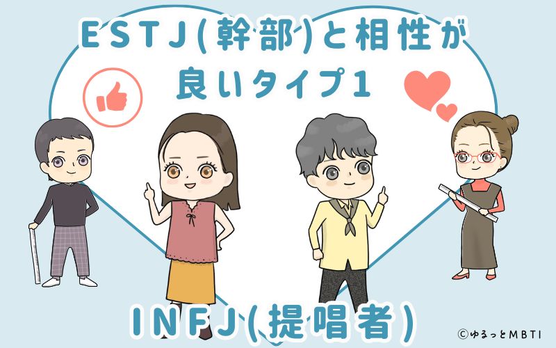 ESTJ(幹部)と相性が良いタイプ1　INFJ(提唱者)