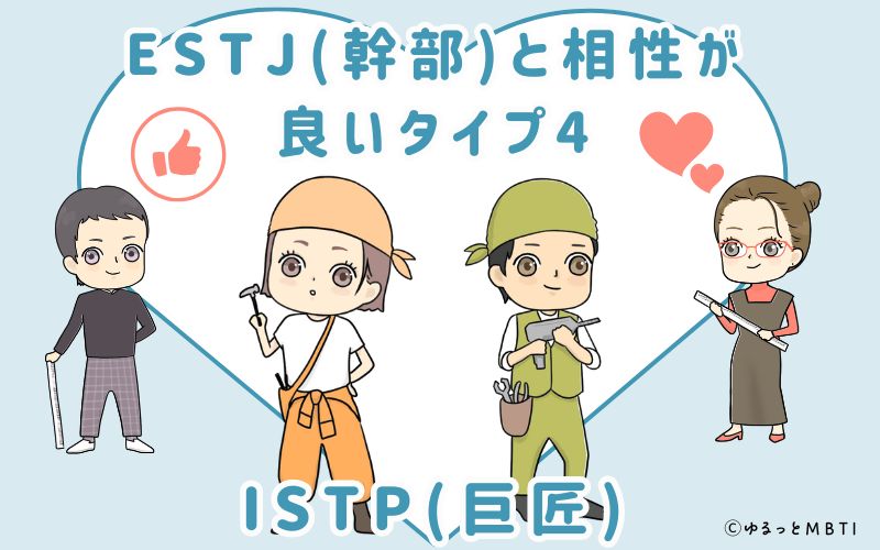 ESTJ(幹部)と相性が良いタイプ4　ISTP(巨匠)