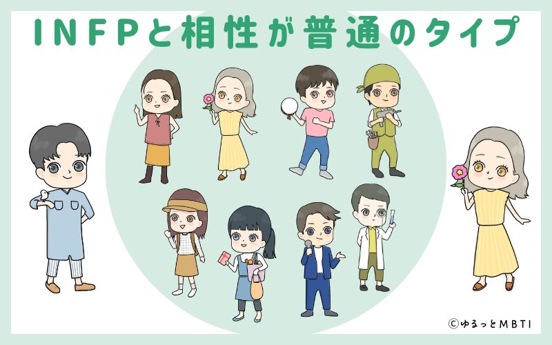 INFP(仲介者)と相性が普通のタイプ