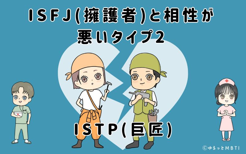 ISFJ(擁護者)と相性が悪いタイプ2　ISTP(巨匠)