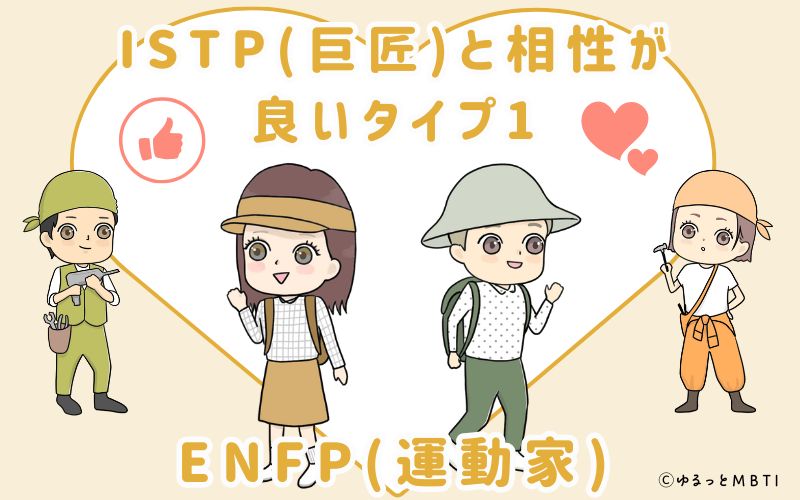 ISTP(巨匠)と相性が良いタイプ1　ENFP(運動家)