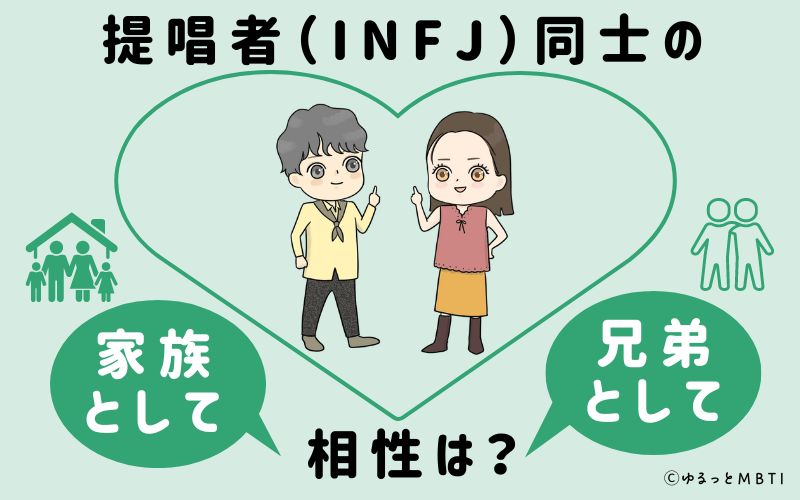 提唱者（INFJ）同士の家族や兄弟としての相性は