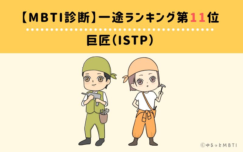 【MBTI診断】一途ランキング11位　ISTP（巨匠）