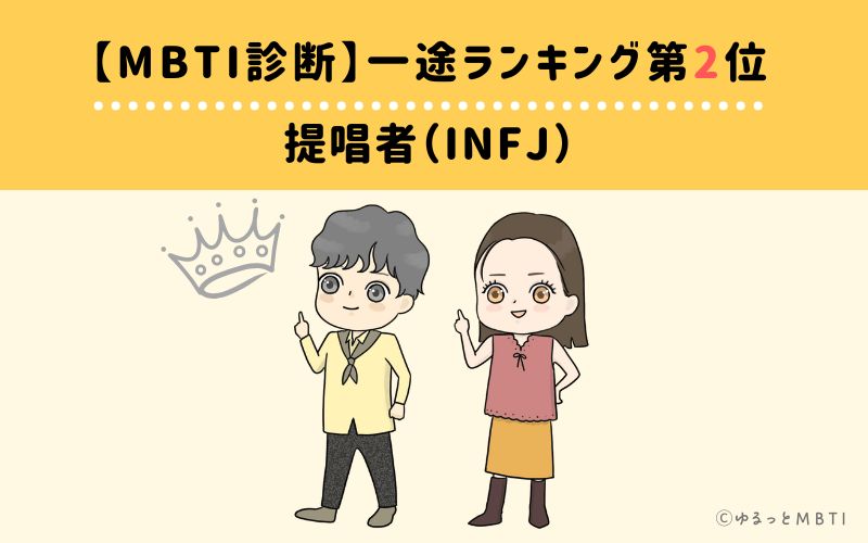 【MBTI診断】一途ランキング2位　INFJ（提唱者）