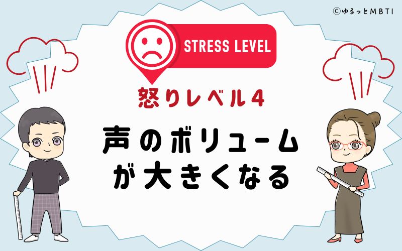 怒りレベル4　声のボリュームが大きくなる