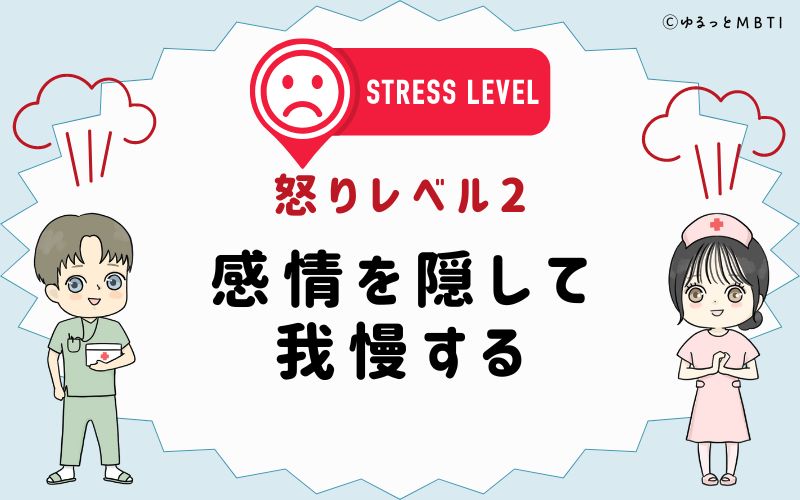 怒りレベル2　感情を隠して我慢する