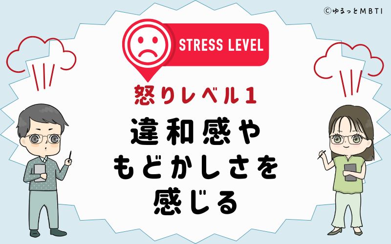 怒りレベル1　違和感やもどかしさを感じる