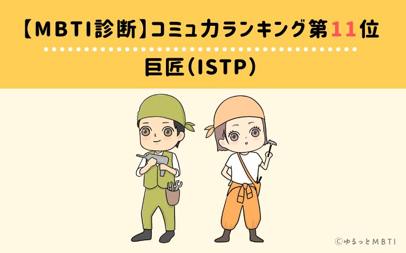 【MBTI診断】コミュ力ランキング11位　ISTP(巨匠)