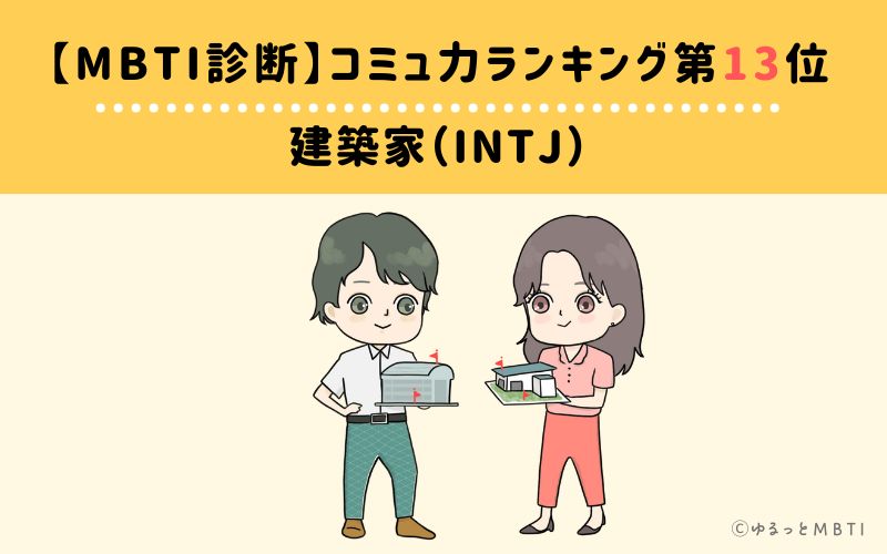 【MBTI診断】コミュ力ランキング13位　INTJ(建築家)