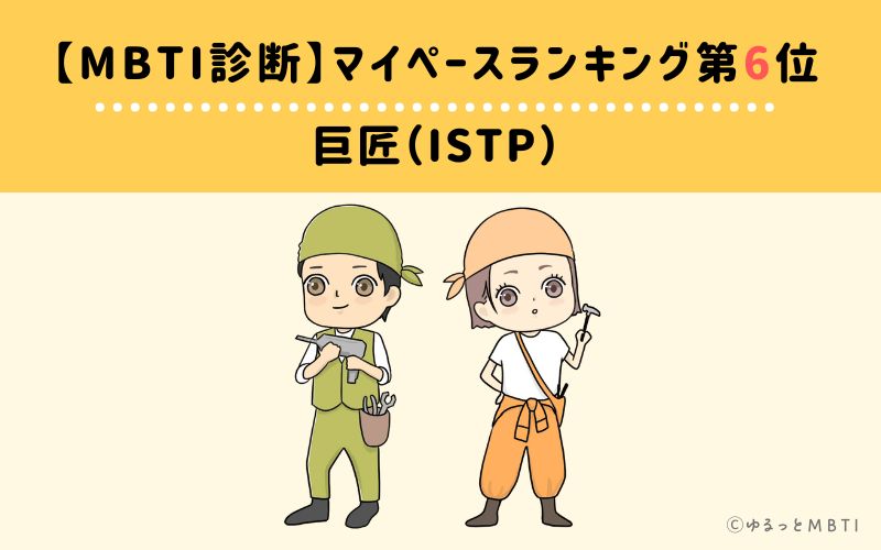 【MBTI診断】マイペースランキング6位　巨匠（ISTP）