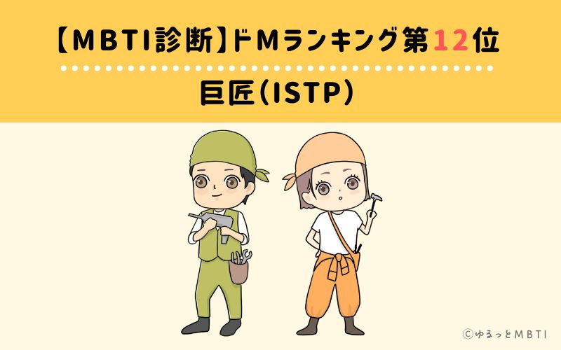 【MBTI診断】ドMランキング12位　巨匠（ISTP）