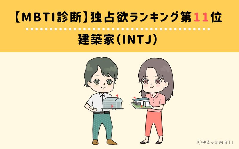 【MBTI診断】独占欲ランキング11位　建築家（INTJ）