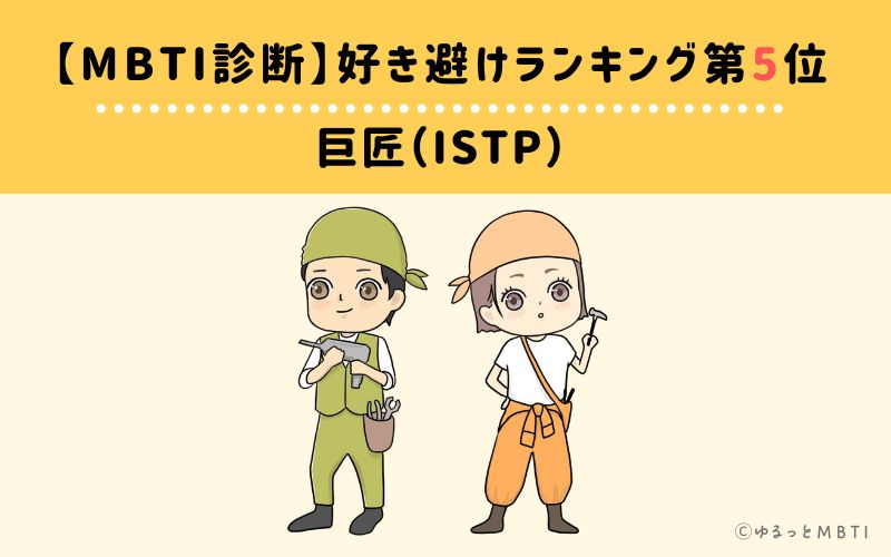 【MBTI診断】好き避けランキング5位: ISTP(巨匠)