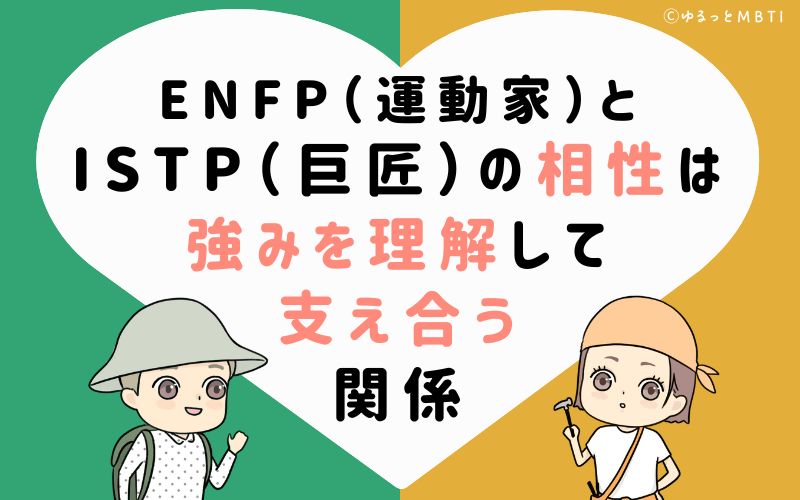 ENFP(運動家)とISTP(巨匠)の相性は強みを理解して支え合う関係