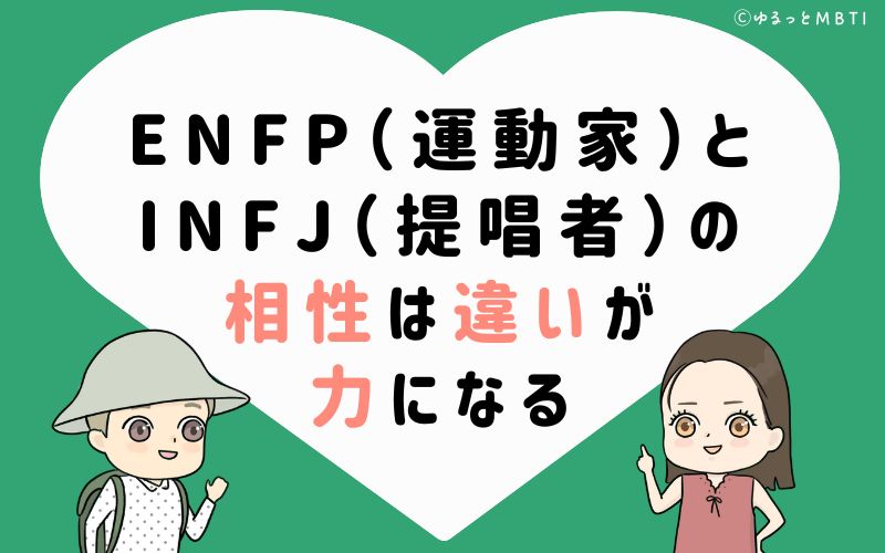 ENFP(運動家)とINFJ(提唱者)の相性は違いが力になる