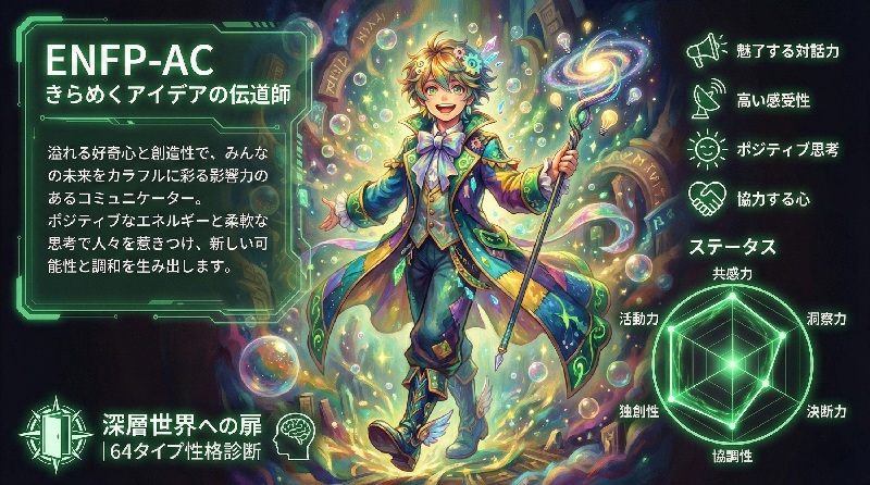 ENFP-AC きらめくアイデアの伝道師