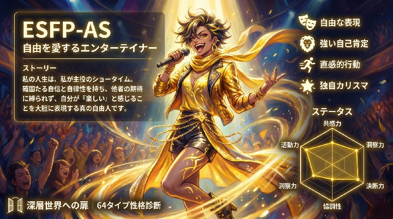 ESFP-AS 自由を愛するエンターテイナー