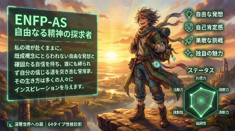 ENFP-AS 自由なる精神の探求者